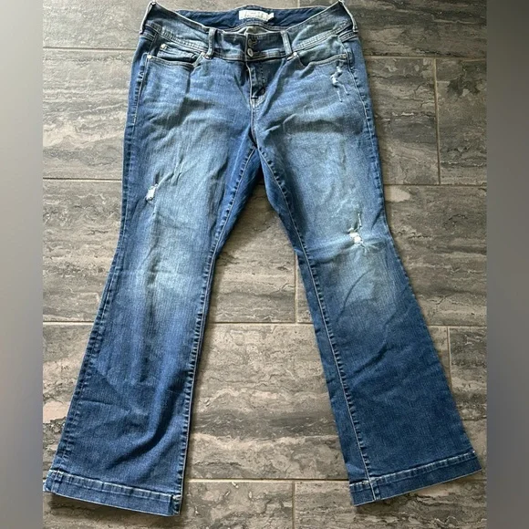 Talbots boyfriend, torrid distressed flare, JMS capris jeans lot bundle size 16 - Picture 6 of 10